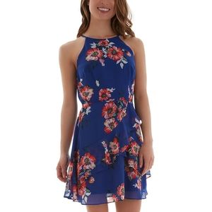 NWT BCX Blue Floral Dress